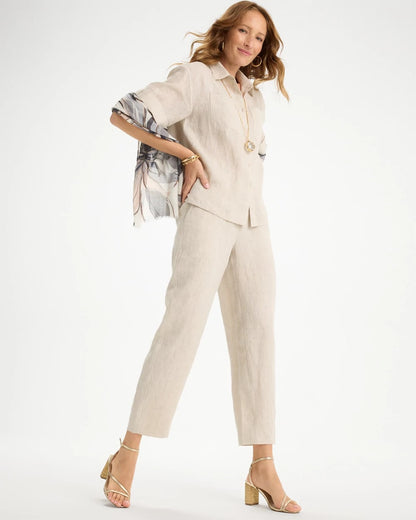 Chico's Classic | Linen Straight Tapered Ankle Pants