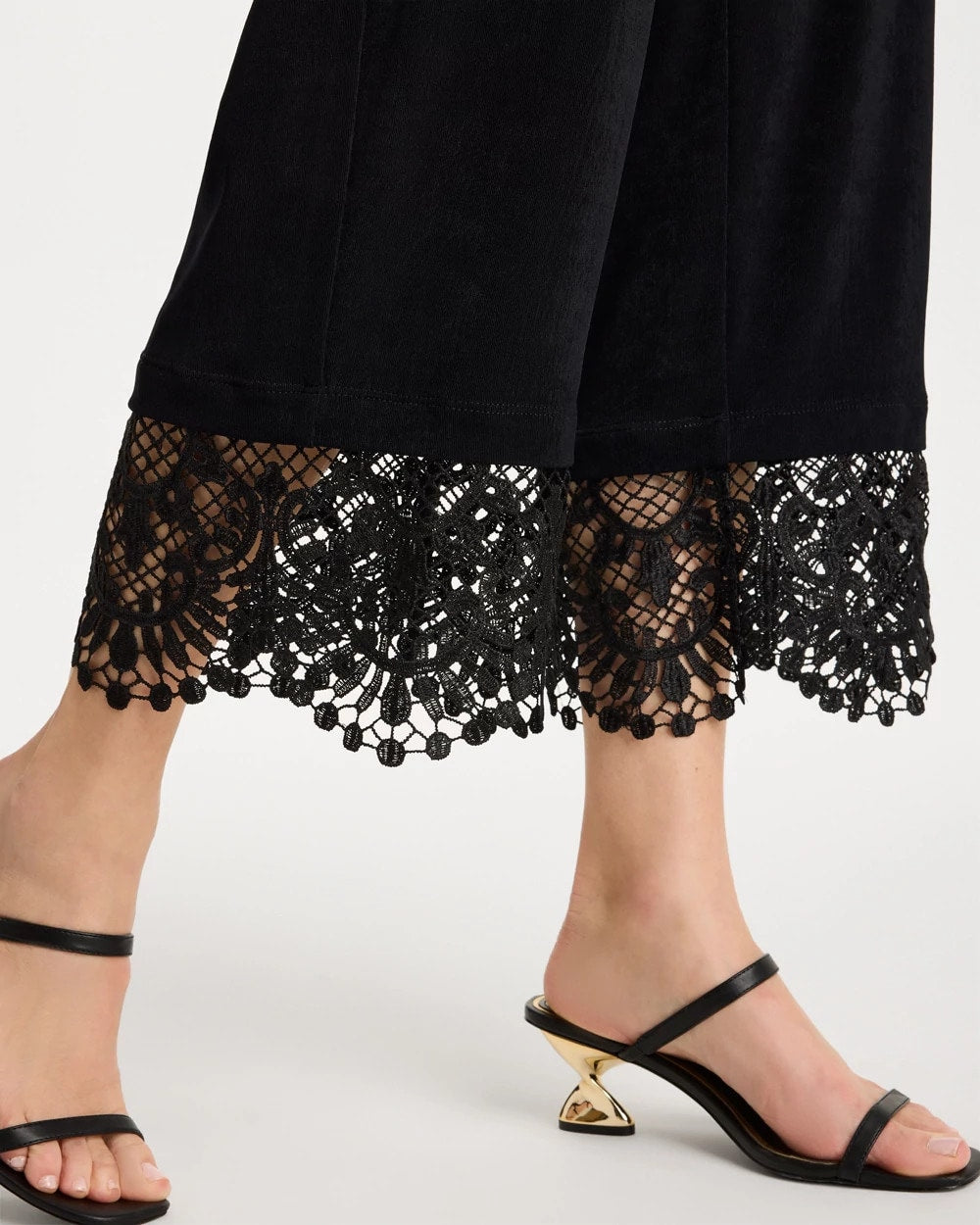 Chico's Essential | Travelers™ Lace Trim Cropped Pants