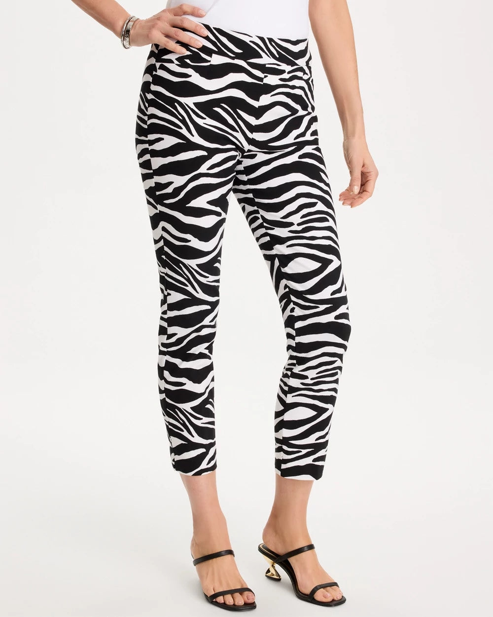Chico's Signature | Zebra Brigitte™ Slim Pull-On Crop Pant