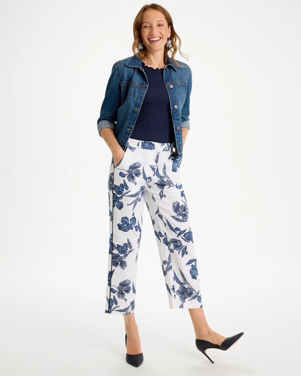 Chico's Value | Piped Linen Fly Front Pants