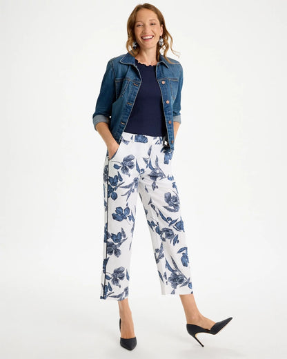 Chico's Value | Piped Linen Fly Front Pants