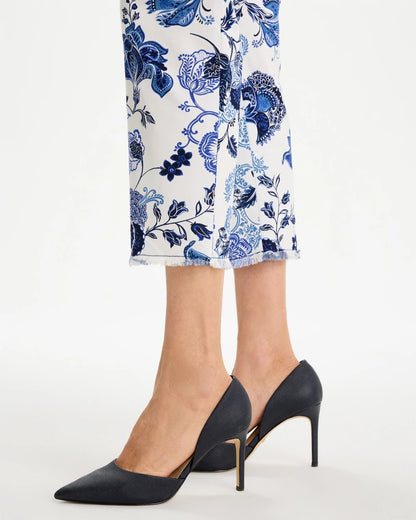 Chico's Trending | Printed Relaxed Boyfriend Chino Fray Crop Pants
