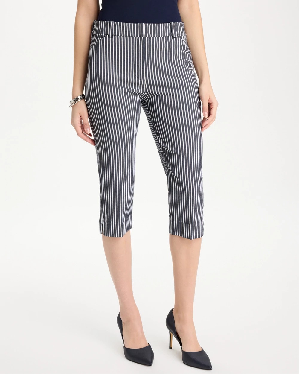 Chico's Sale | Emme Slim Striped Capri Pants