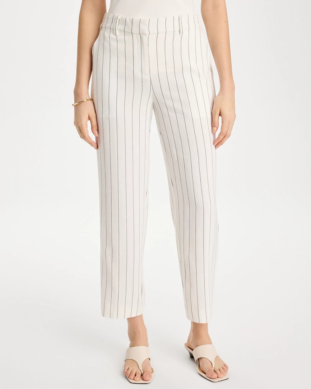 Chico's Popular | Striped Linen Wide-Leg Ankle Pants