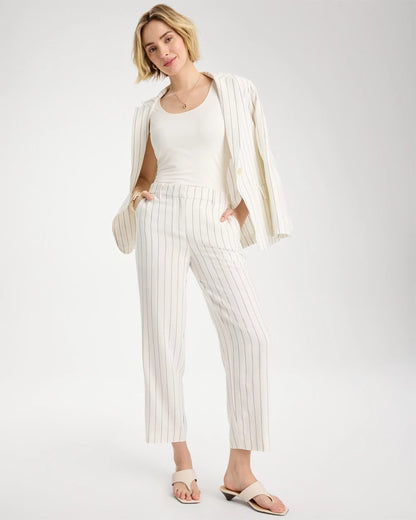 Chico's Popular | Striped Linen Wide-Leg Ankle Pants