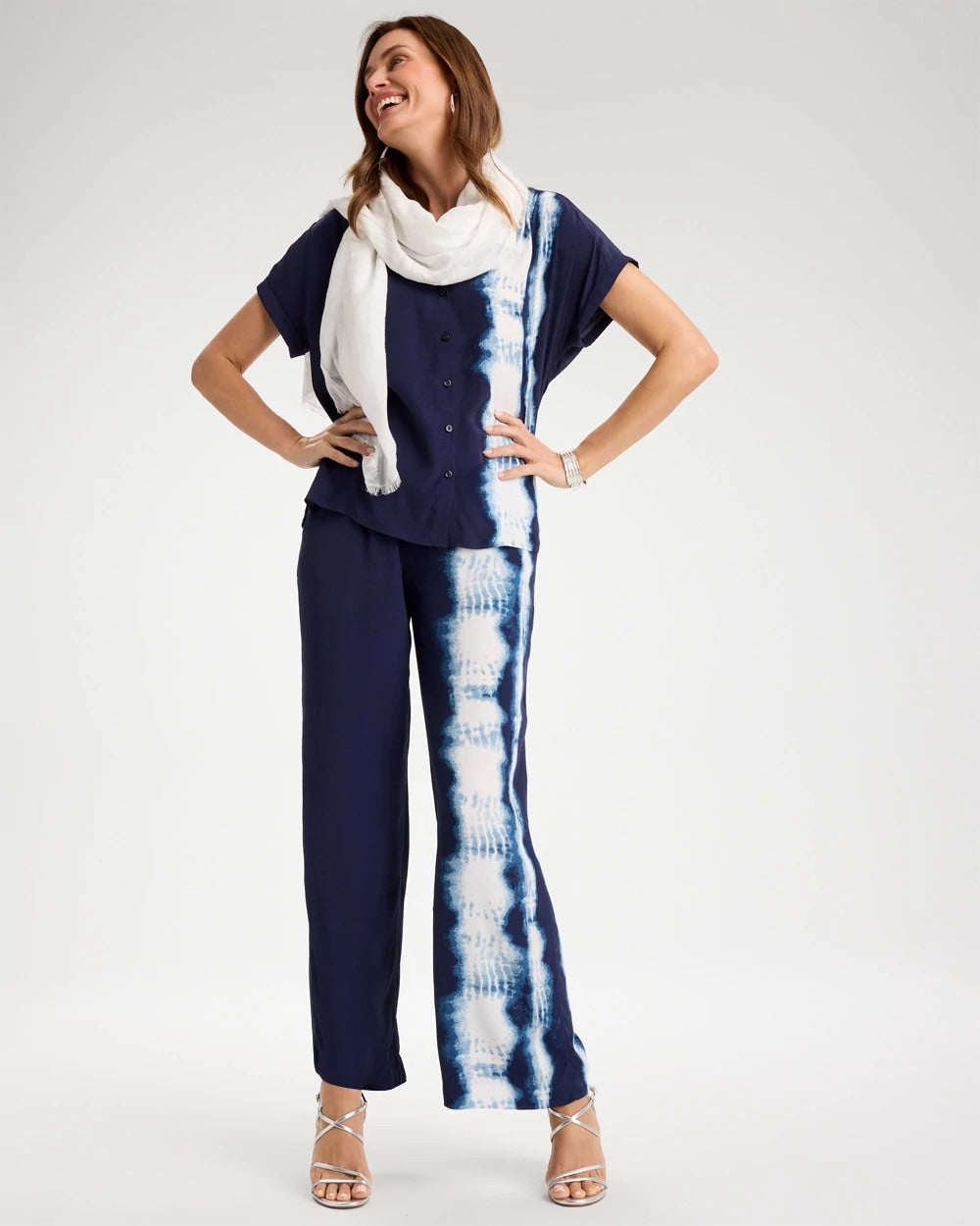 Chico's Latest | Faux Silk Tie-Dye Palazzo Pants