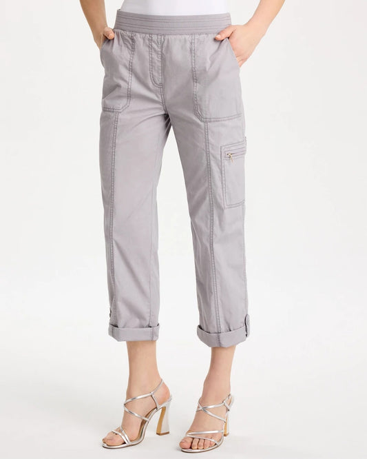 Chico's Hot Sale | Poplin Cropped Roll Tab Pants