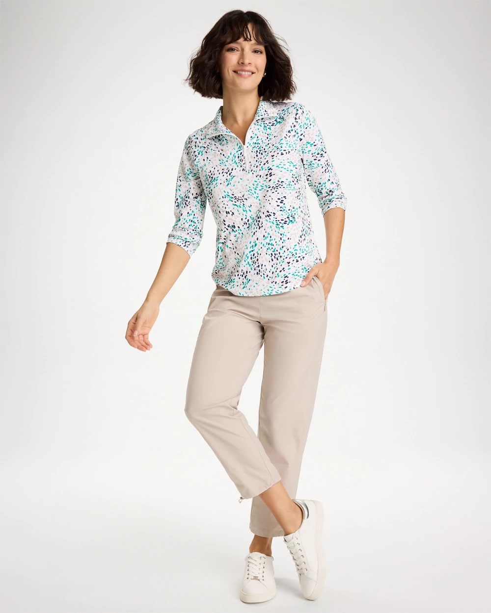 Chico's Everyday | Zenergy® Striped UPF Bungee Crop Pants