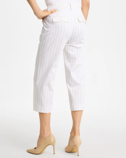Chico's Smart Buy | Sandstone Striped Emme Sateen Straight Capri Pants