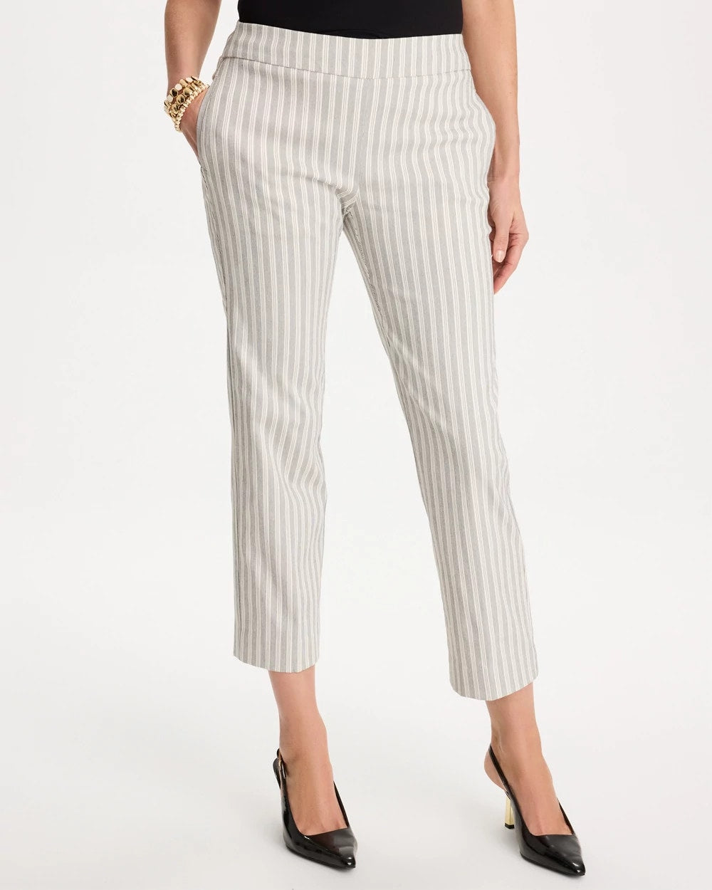 Chico's Best Price | Striped Straight Crop Pant