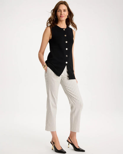 Chico's Best Price | Striped Straight Crop Pant