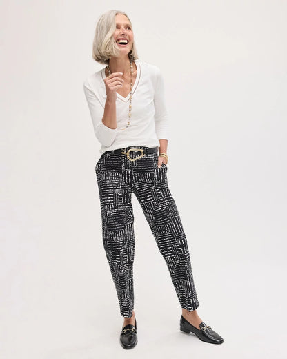 Chico's Recommended | Emme Fly Front Straight Printed Crop Pants