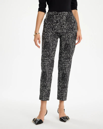 Chico's Recommended | Emme Fly Front Straight Printed Crop Pants