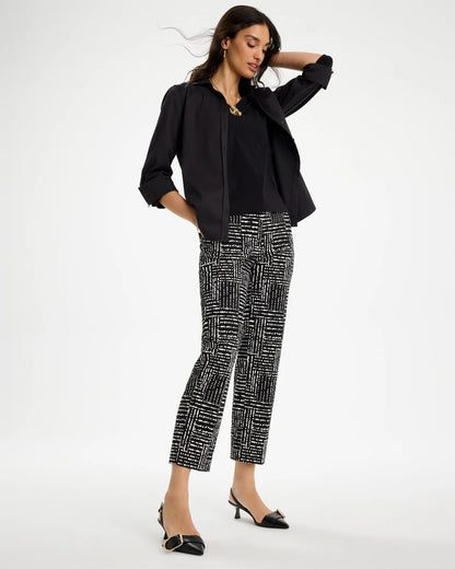 Chico's Recommended | Emme Fly Front Straight Printed Crop Pants