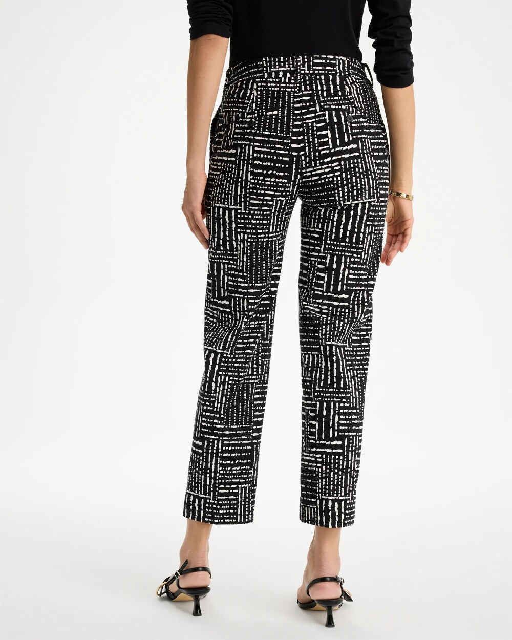 Chico's Recommended | Emme Fly Front Straight Printed Crop Pants