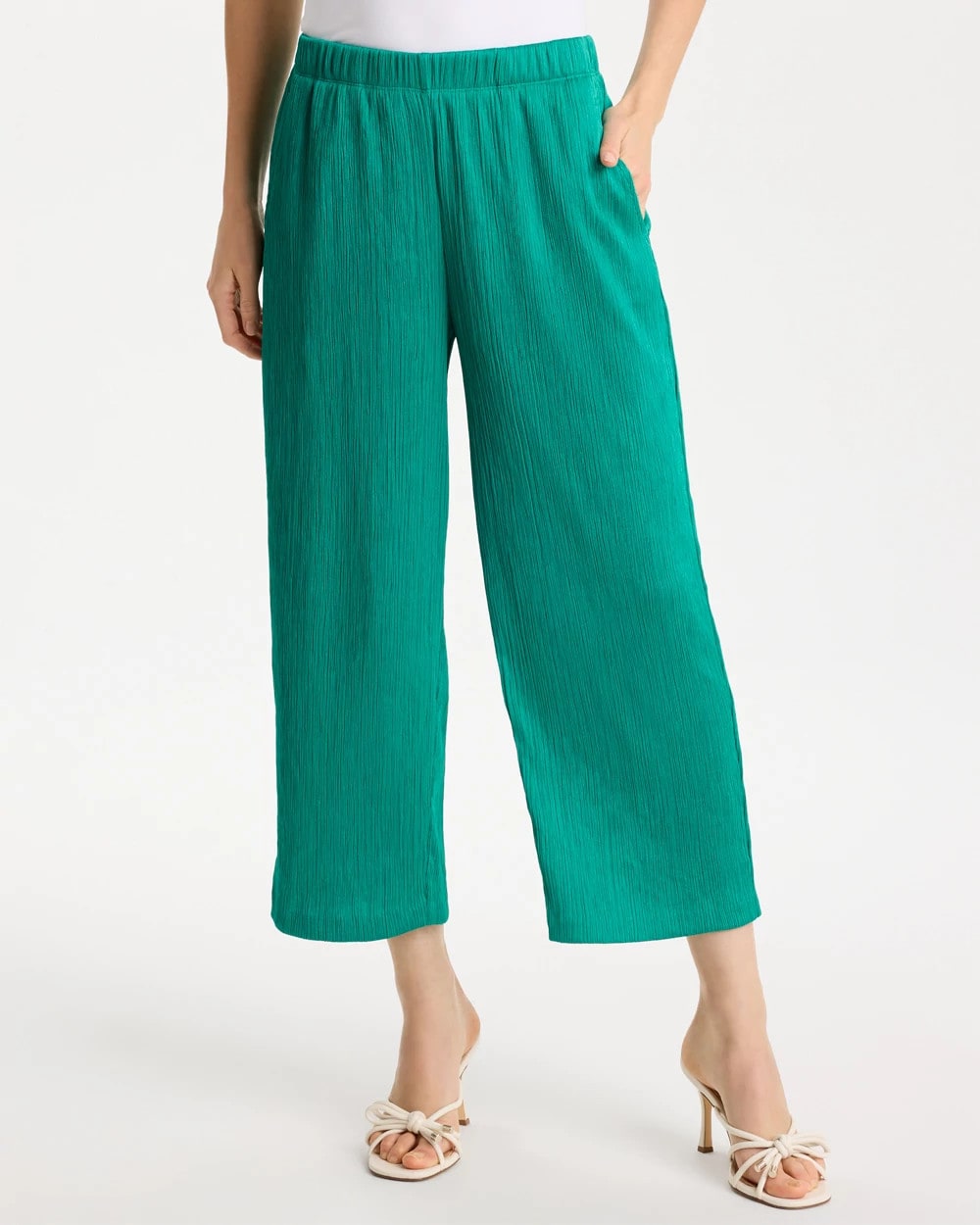 Chico's Quality | Petite Travelers™ Crinkle Textured Crop Pants