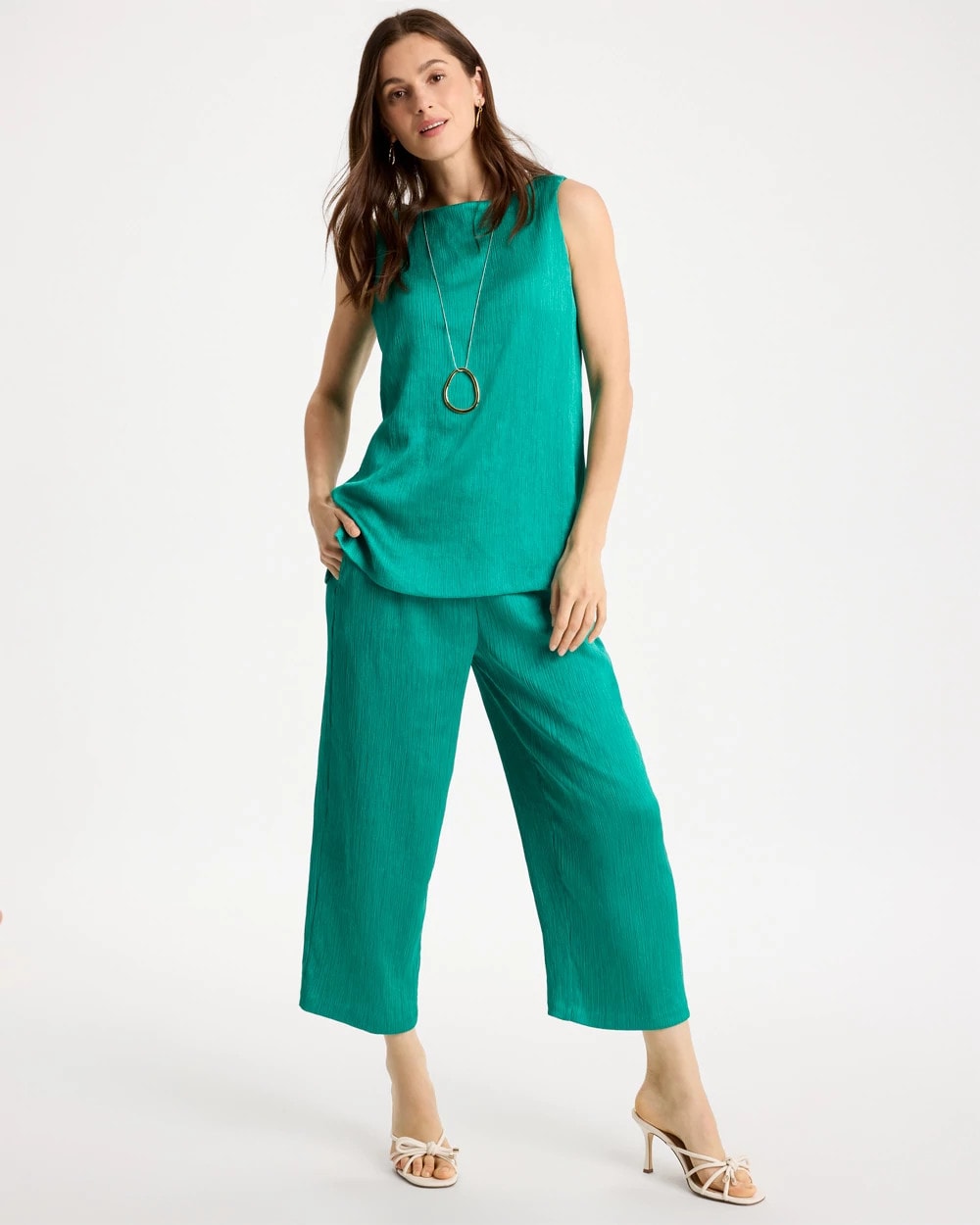Chico's Quality | Petite Travelers™ Crinkle Textured Crop Pants