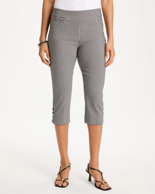 Chico's Best Seller | Brigitte™ Slim Gingham Pull-On Capri Pant