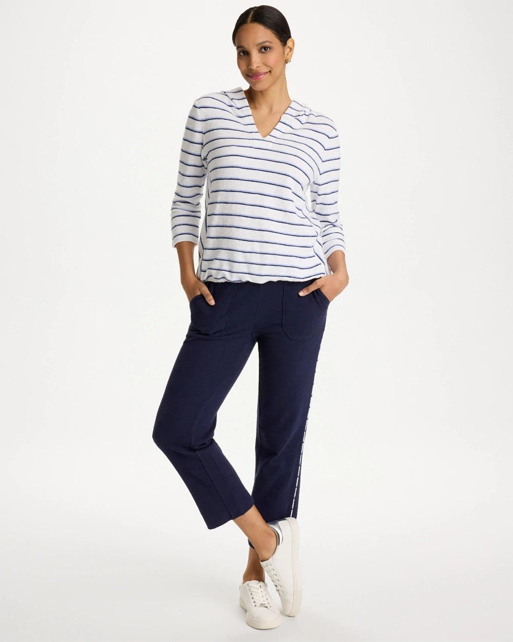 Chico's Latest | Zenergy® Jersey Striped Crop Pants