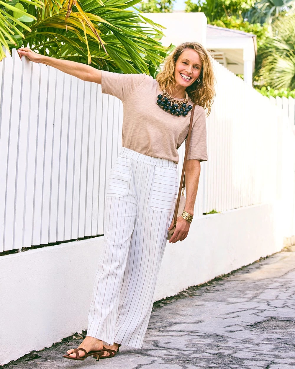 Chico's Smart Buy | Pinstriped Linen-Cotton Crop Pant