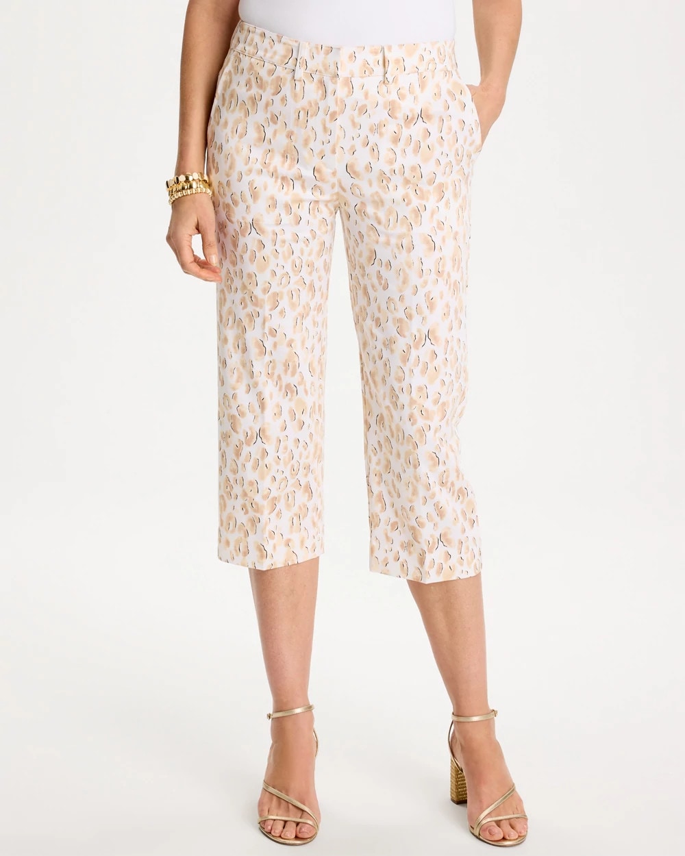 Chico's Popular | Animal Print Emme Sateen Straight Capri Pants