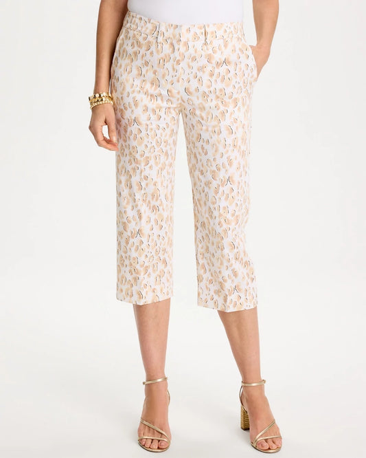 Chico's Popular | Animal Print Emme Sateen Straight Capri Pants