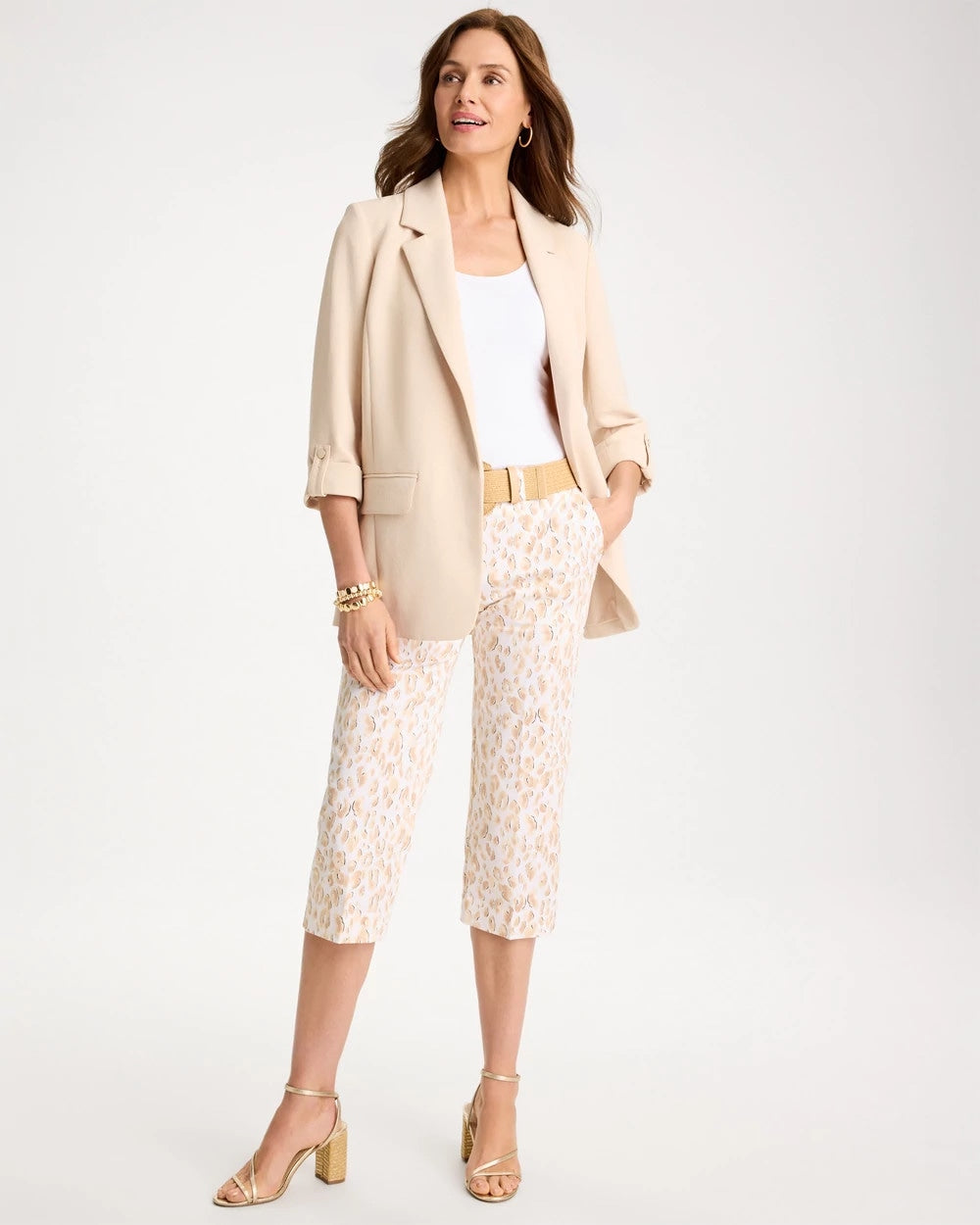 Chico's Popular | Animal Print Emme Sateen Straight Capri Pants