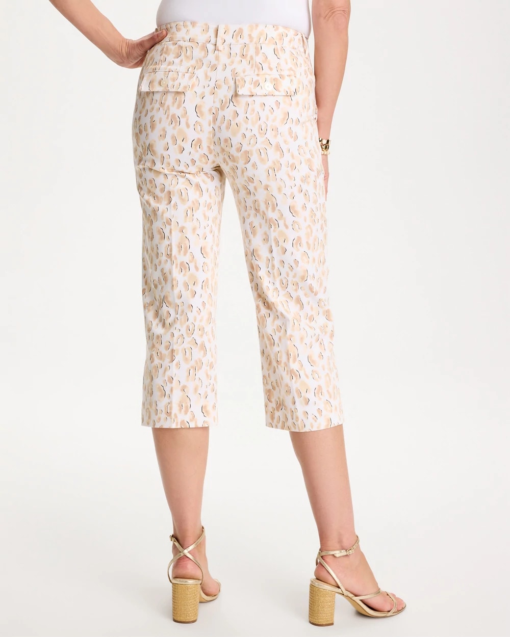 Chico's Popular | Animal Print Emme Sateen Straight Capri Pants