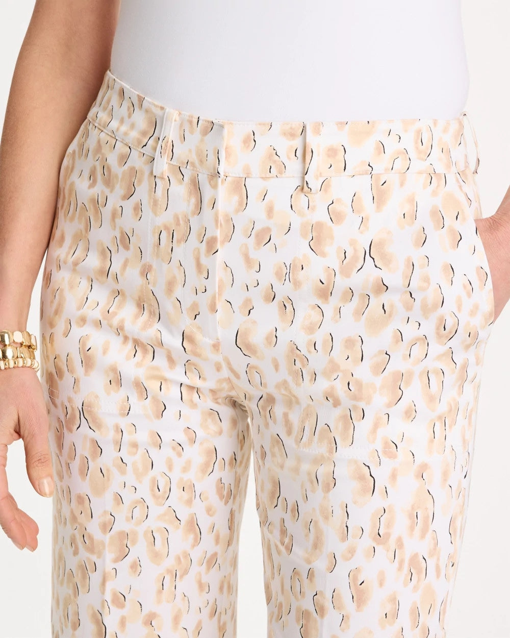 Chico's Popular | Animal Print Emme Sateen Straight Capri Pants