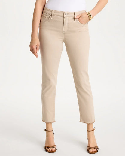 Chico's Signature | Girlfriend Slim Frayed Crop Jeans