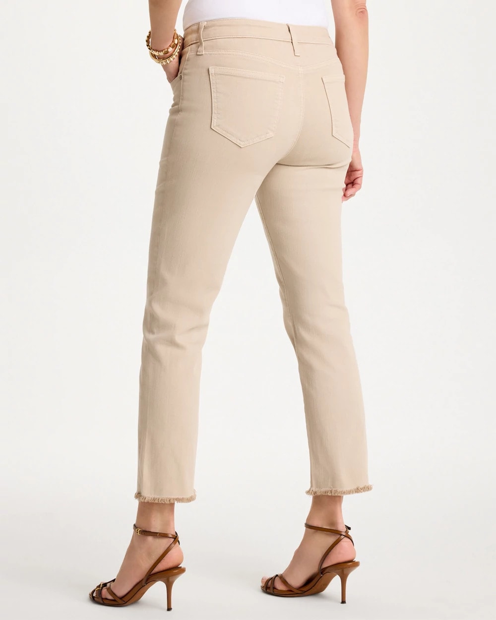 Chico's Signature | Girlfriend Slim Frayed Crop Jeans