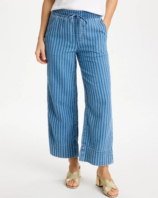 Chico's New | Gauze Striped Wide Crop Jean