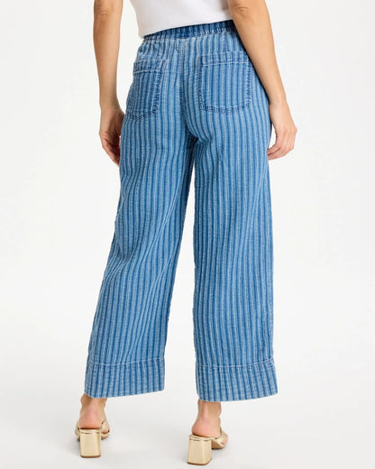 Chico's New | Gauze Striped Wide Crop Jean