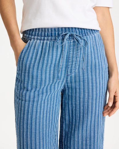 Chico's New | Gauze Striped Wide Crop Jean