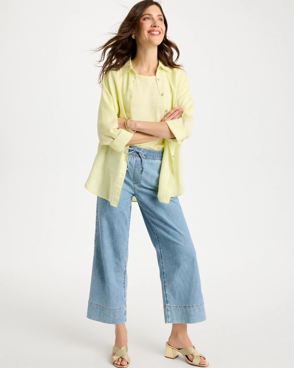 Chico's Best Price | Lightweight Wide-Leg Crop Jeans