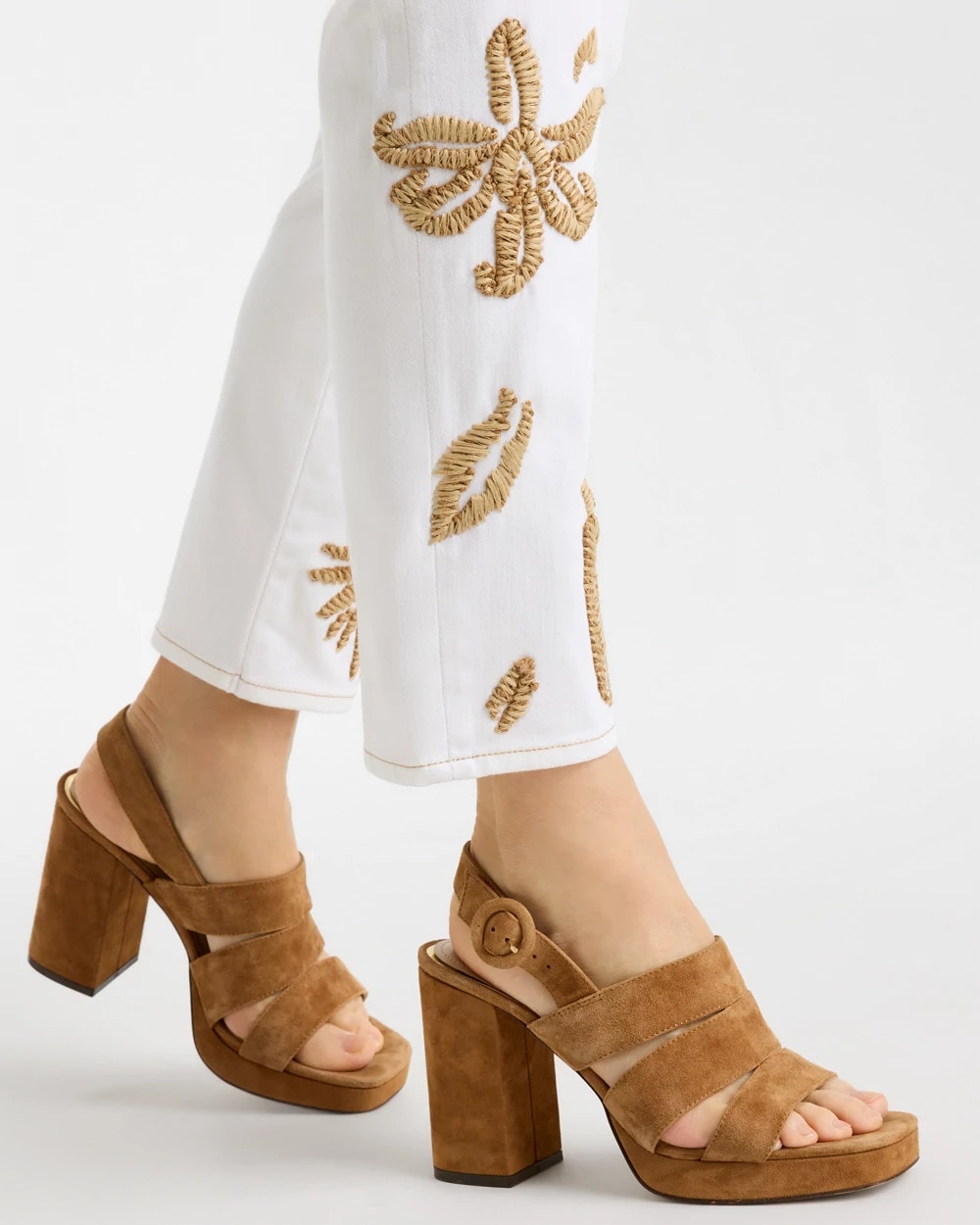Chico's Best Price | Girlfriend Slim Raffia Palm Crop Jeans