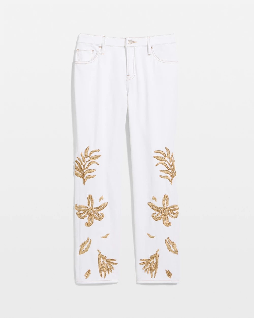 Chico's Best Price | Girlfriend Slim Raffia Palm Crop Jeans