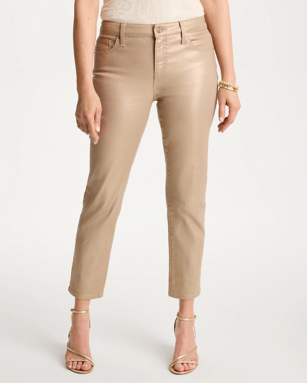Chico's Value | Girlfriend Slim Coated Crop Jeans