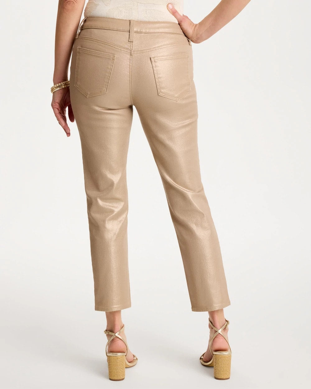 Chico's Value | Girlfriend Slim Coated Crop Jeans
