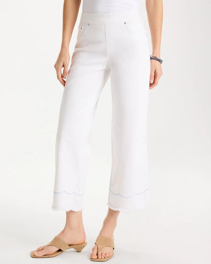 Chico's Trending | Pull-On Wide-Leg White Crop Jeans