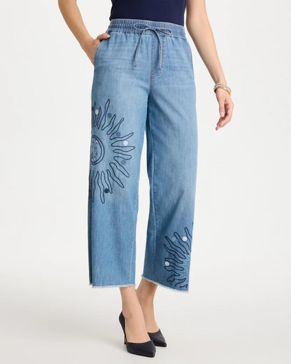 Chico's Deals | Embellished Ultra Lightweight Crop Jeans