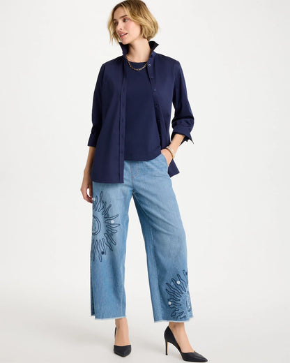 Chico's Deals | Embellished Ultra Lightweight Crop Jeans