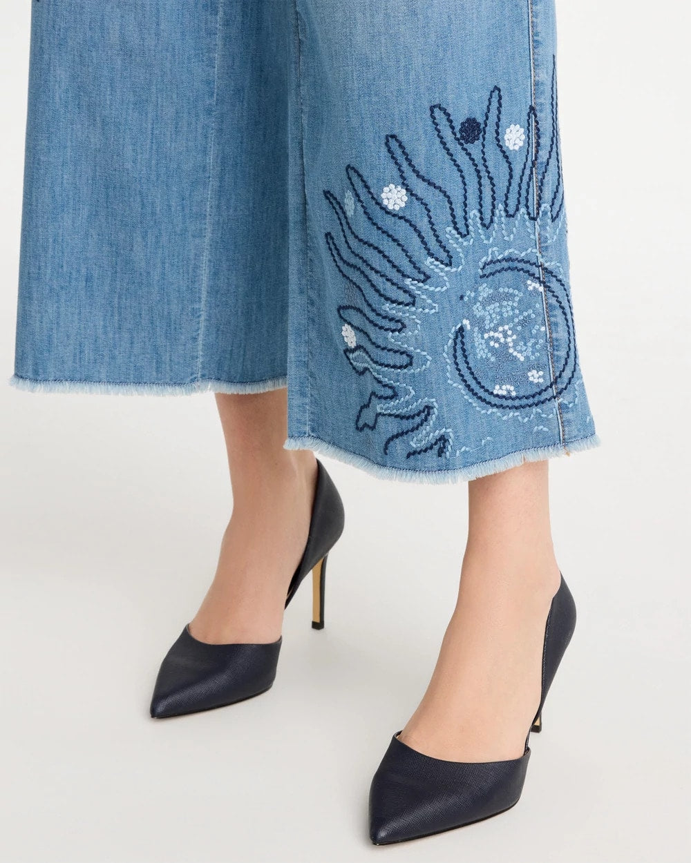 Chico's Deals | Embellished Ultra Lightweight Crop Jeans