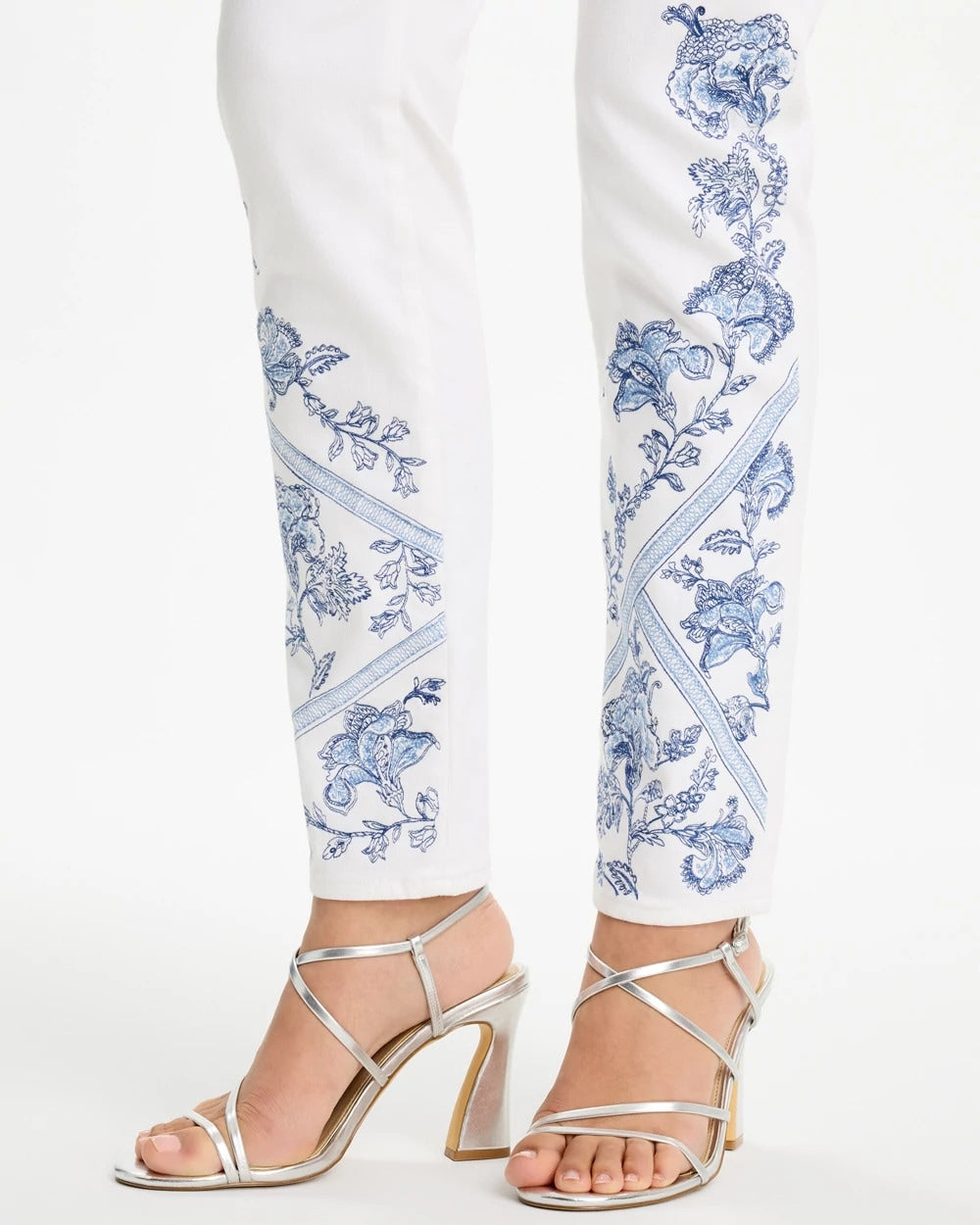 Chico's Recommended | Embroidered Girlfriend Slim Ankle Jeans