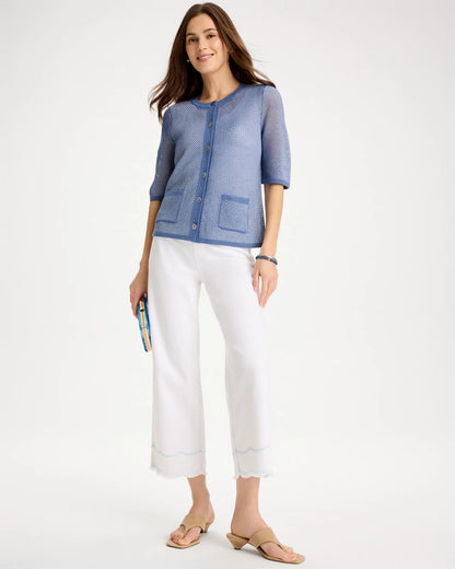 Chico's Special Offer | Pull-On Wide-Leg White Crop Jeans