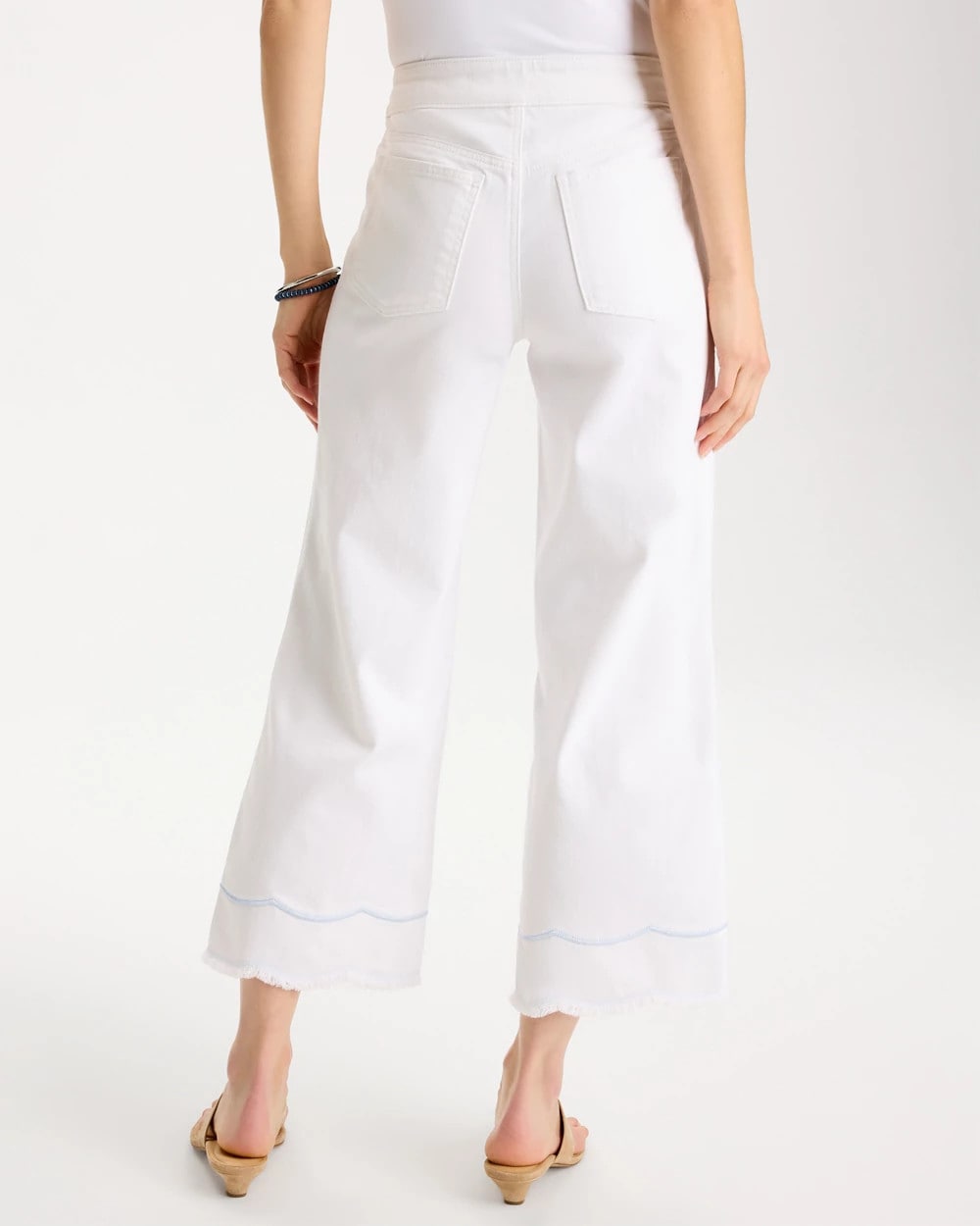 Chico's Special Offer | Pull-On Wide-Leg White Crop Jeans
