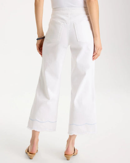 Chico's Special Offer | Pull-On Wide-Leg White Crop Jeans