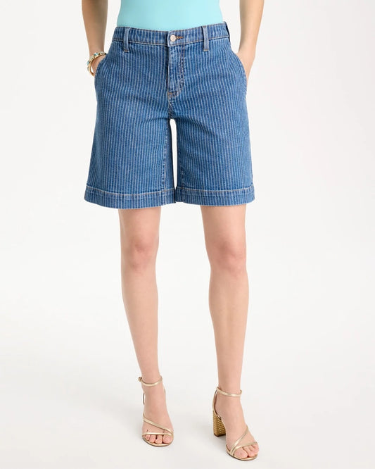 Chico's Sale | Striped Denim Trouser Shorts