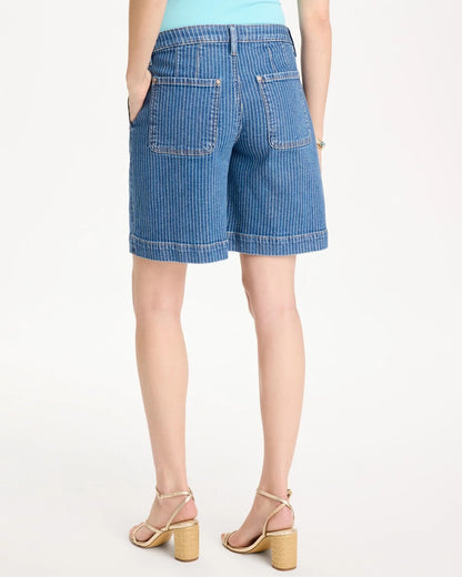 Chico's Sale | Striped Denim Trouser Shorts