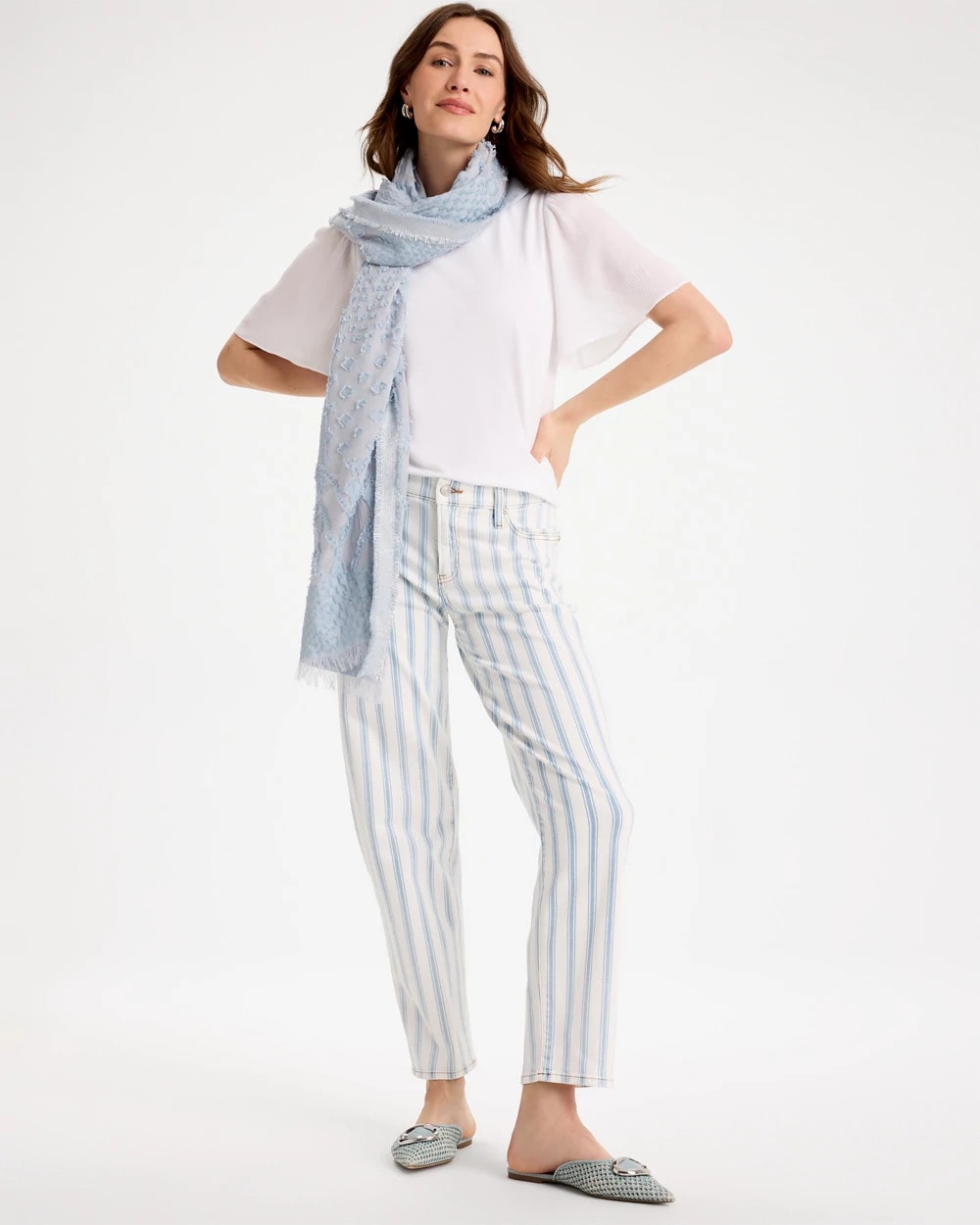 Chico's Customer Favorite | Striped Relaxed Boyfriend Jean